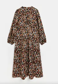Brown Satin Animal Print Dress, £57 ($69.92) | River Island