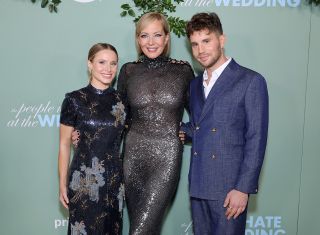 Kristen Bell, Allison Janney and Ben Platt as The People We Hate At The Wedding Los Angeles Premiere