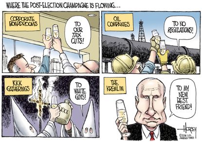 Political cartoon U.S. post-election celebrations