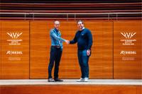From left to right: Martin Fitchie, Chief Information Officer, Glasgow 2026 and Jan Sander, Senior Account Manager Multisport Events, Riedel Communications