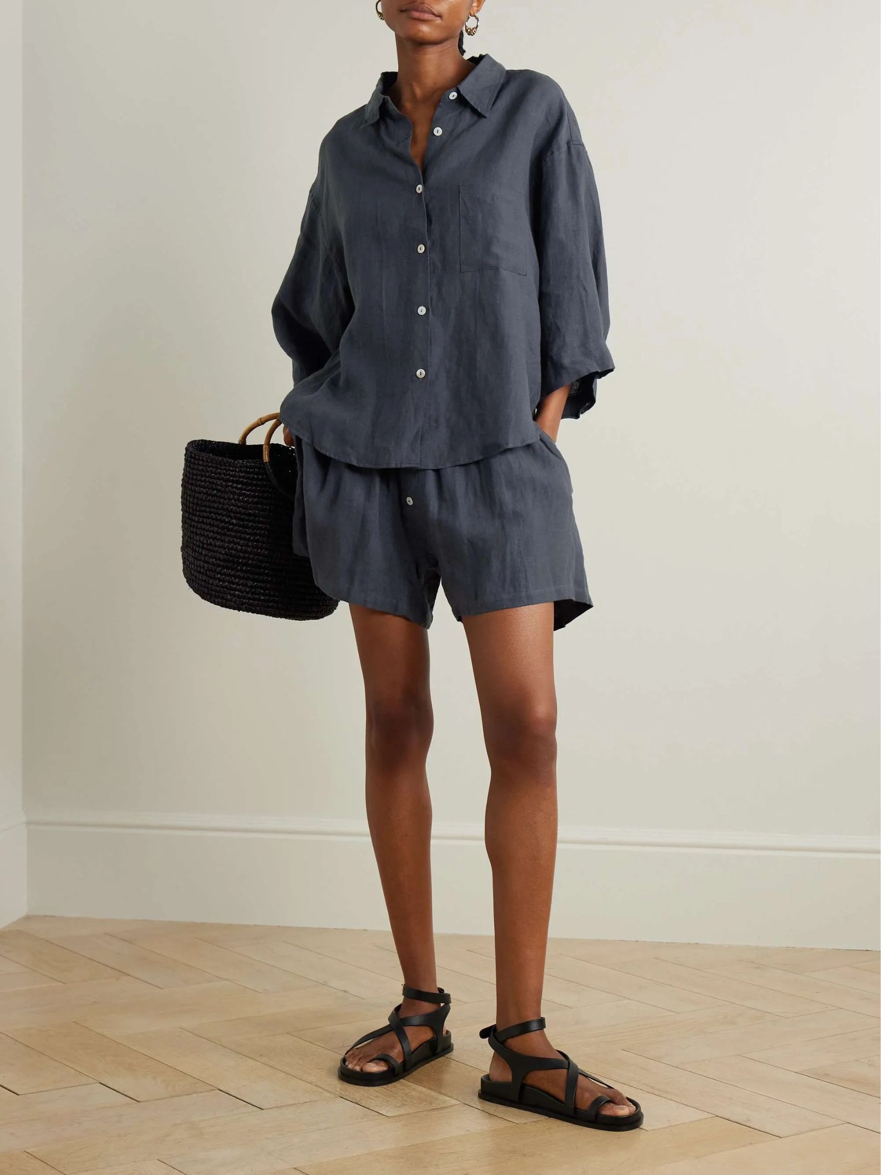 The 03 Washed-Linen Shirt and Shorts Set