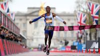 Kelvin Kiptum completing the 2023 London Marathon