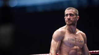 A still from the movie Southpaw of Jake Gyllenhaal in the ring as boxer Billy "The Great" Hope