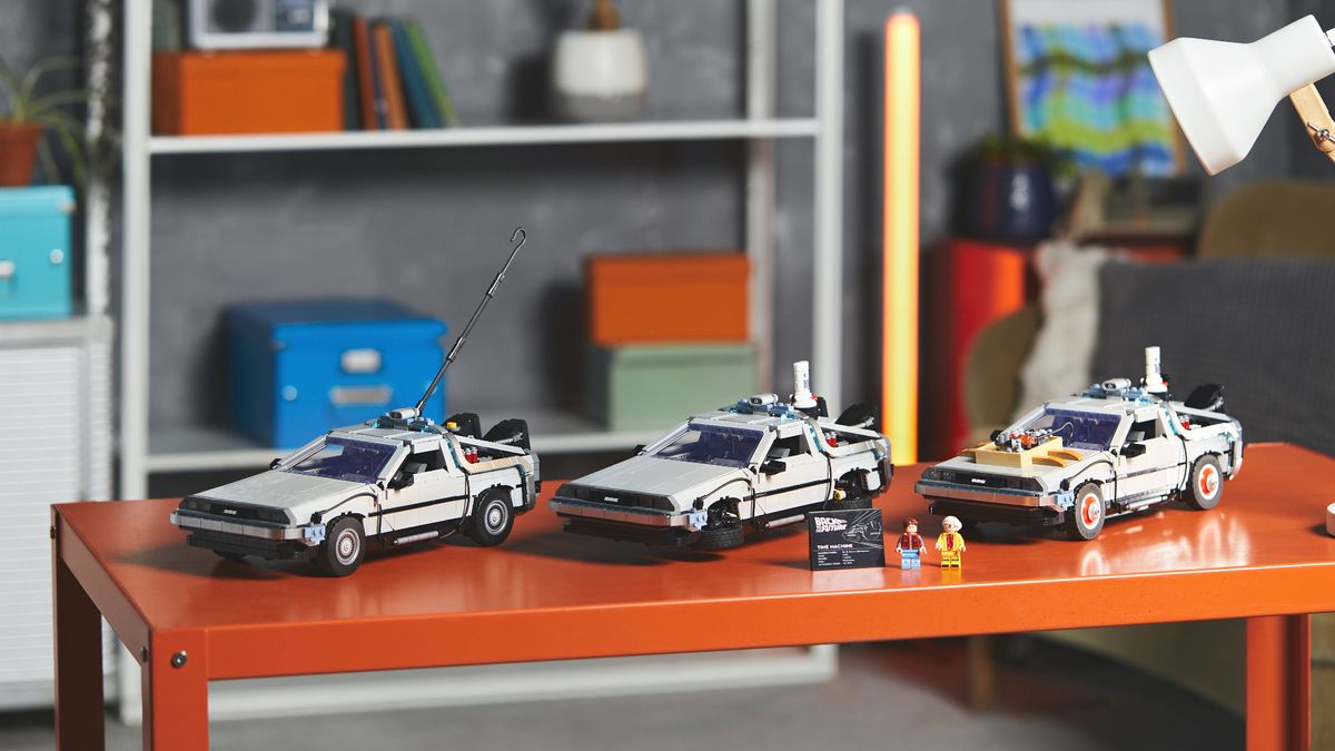 All three versions of the brand new Lego DeLorean set