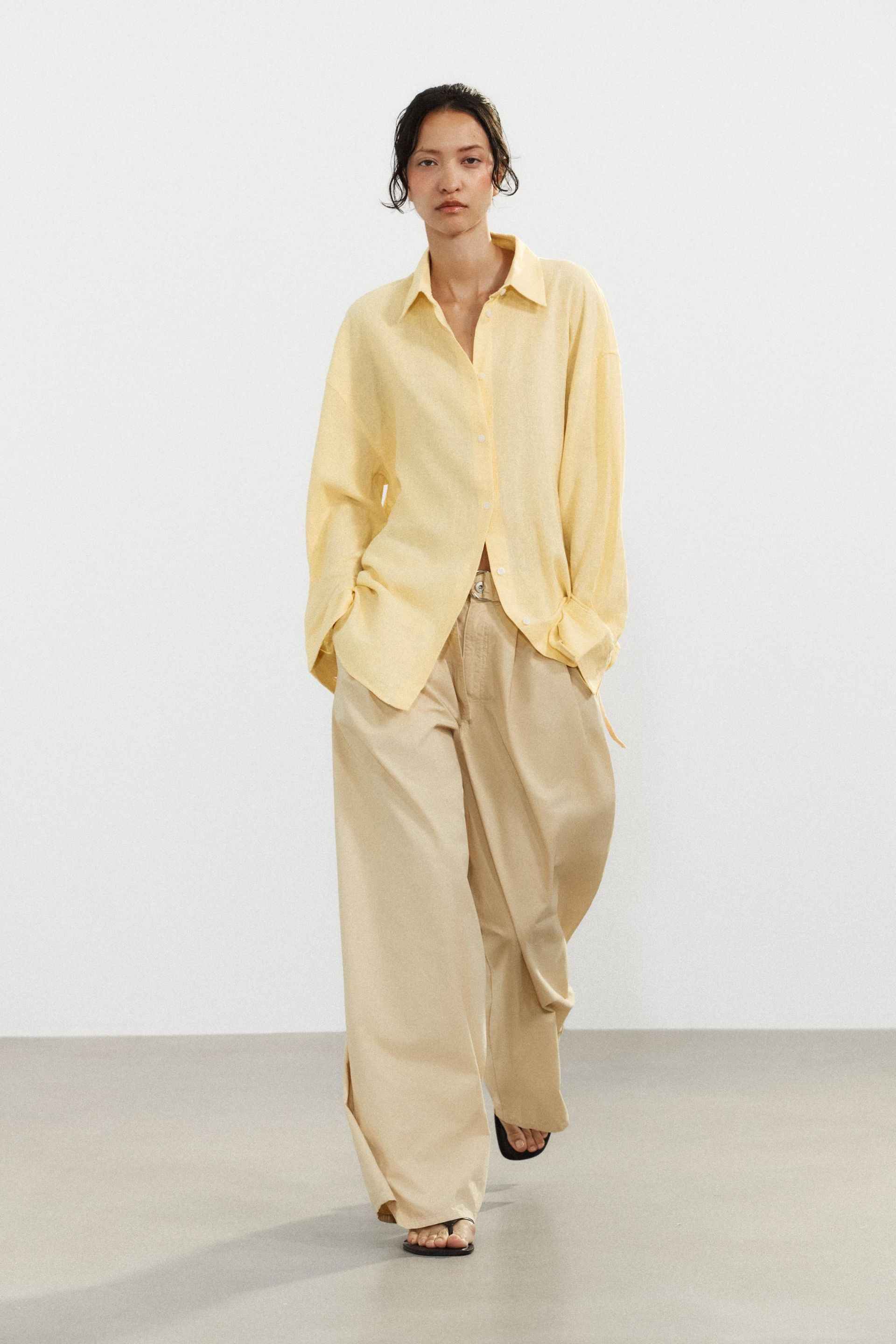 Oversized Linen Blend Shirt