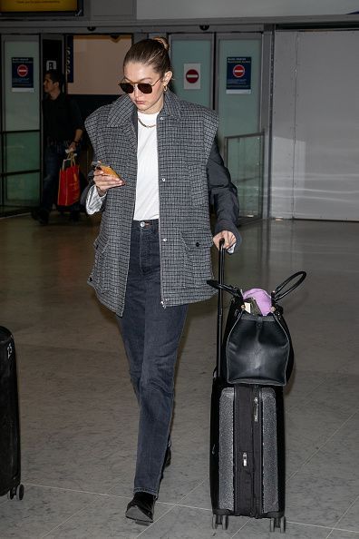 paris, france january 17 model gigi hadid is seen on january 17, 2020 in paris, france photo by marc piaseckigc images