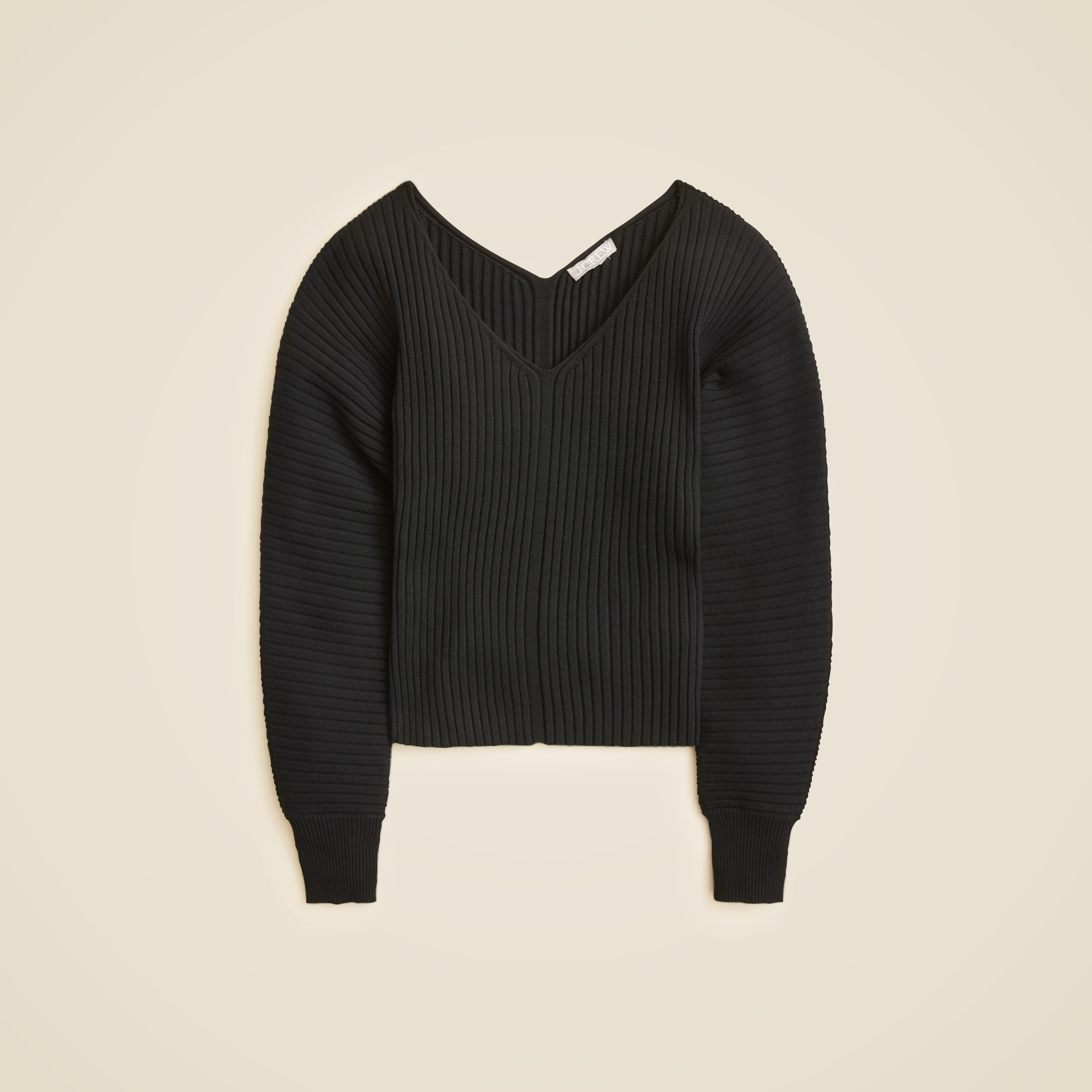 Ribbed Double V-Neck Sweater