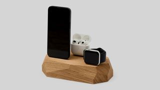 Oakywood Triple Dock, one of Wallpaper's ten best-designed wireless charging stations, with phone, airpods and watch charging