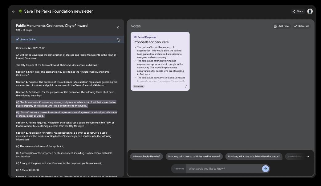 Summarizing Features in NotebookLM using Google's AI tools