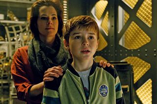 Dr. Smith (Parker Posey) and Will Robinson (Max Jenkins) as seen in Netflix's "Lost in Space" debuting on April 13, 2018.