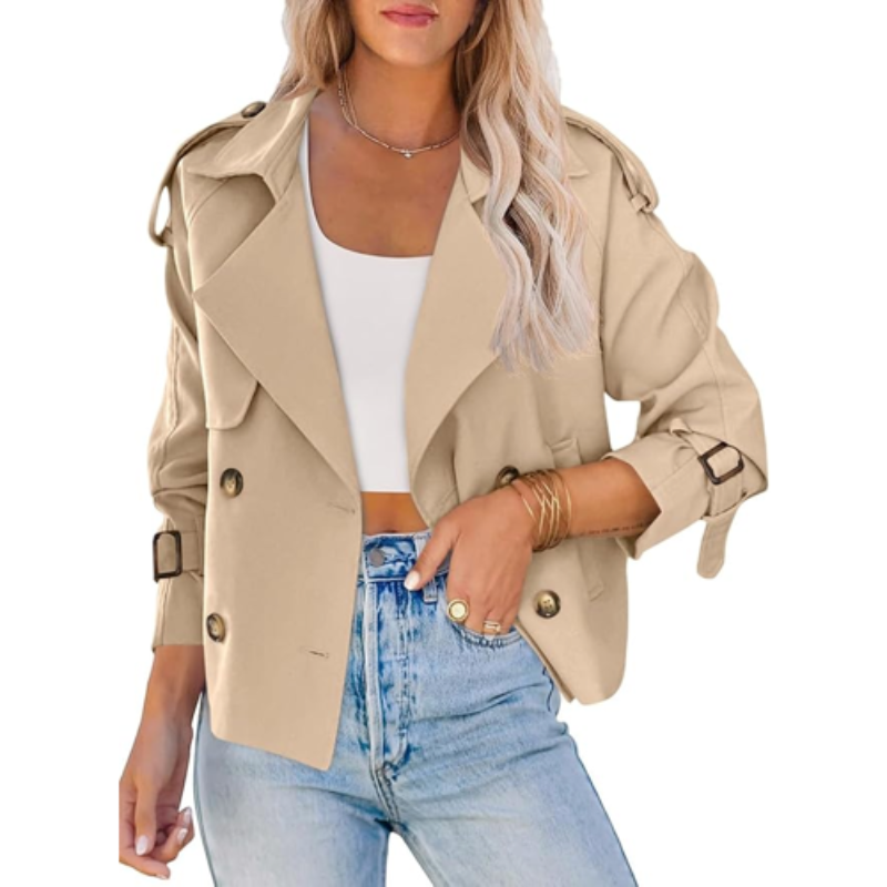 Amazon double breasted cropped trench