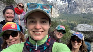 Hikers posing for a selfie in Yosemite