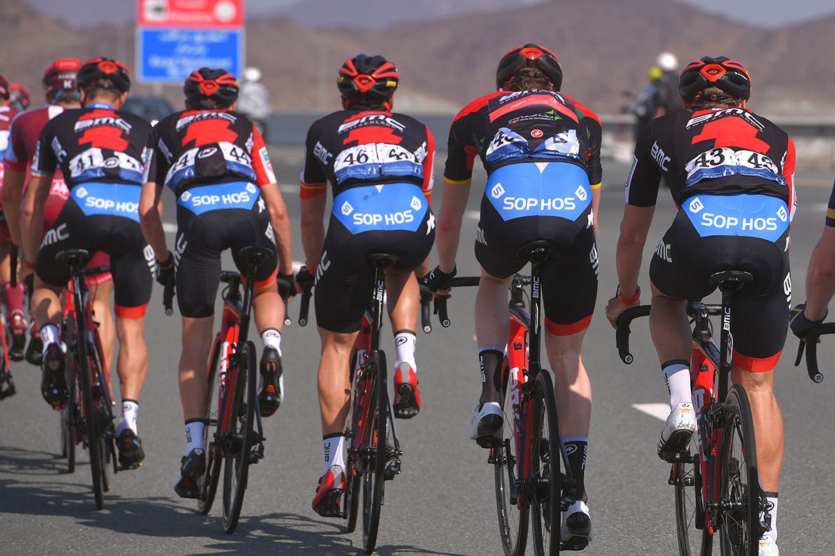 BMC Racing group together in the bunch