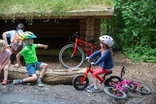Children with their Frog bikes in the UK
