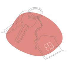 illustration of house keys on a magenta background