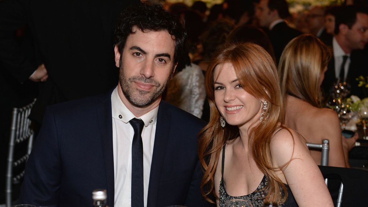 Sacha Baron Cohen and Isla Fisher attend the 41st AFI Life Achievement Awards