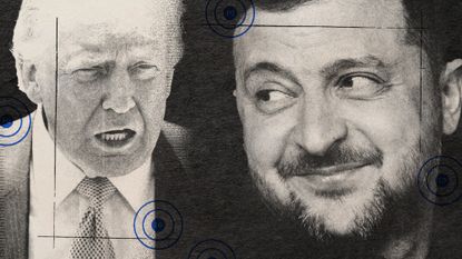 Photo collage of Volodymyr Zelenskyy and Donald Trump