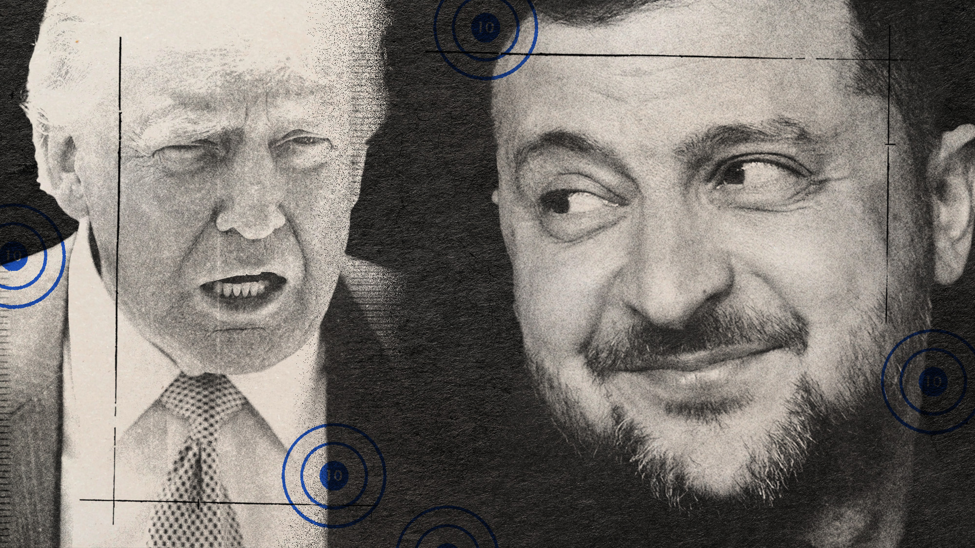 Photo collage of Volodymyr Zelenskyy and Donald Trump