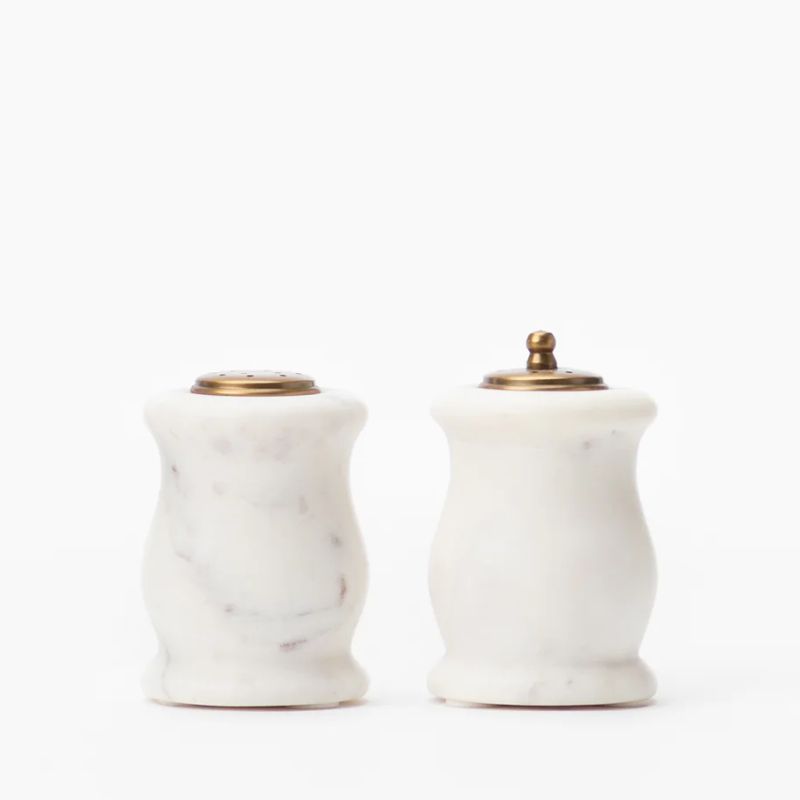 marble salt and pepper shakers