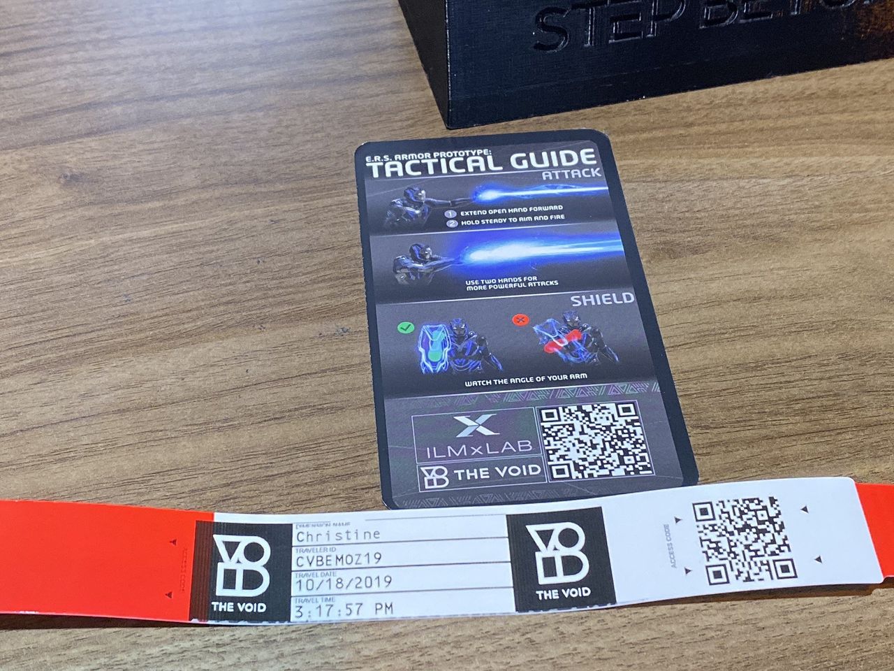 The Void wristband and tactical guide card