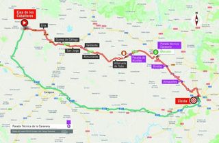 Map of the 2018 Vuelta a España stage 18