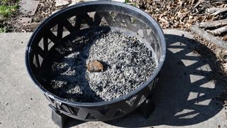 fire pit in need of cleaning