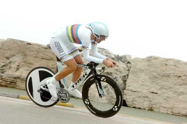 Fabian Cancellara (Leopard Trek) on his way to his first time trial win of the year.