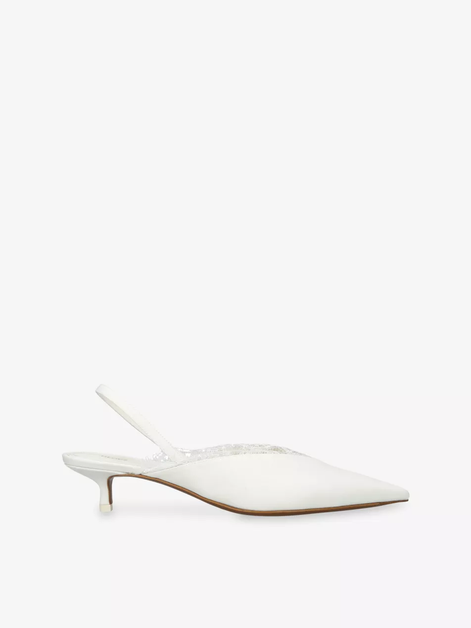 Irena Satin Slingbacks - Eur 35 / 2 Uk Women