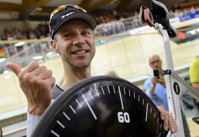 Jens Voigt (Trek) after breaking the Hour Record