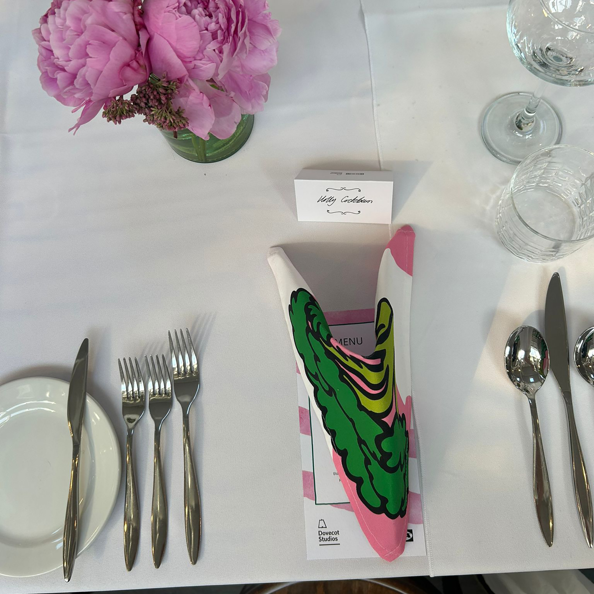 broccoli print napkin
