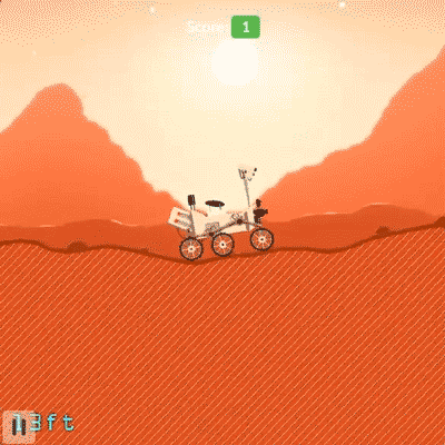 The new game "Mars Rover" lets users explore the rugged surface of the Red Planet.