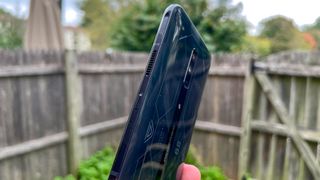 redmagic 6s pro review: side of phone showing cooling vent