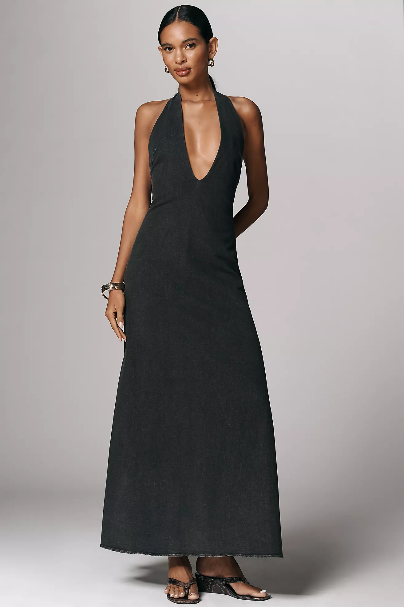 Hansen &amp;amp; Gretel Rae V-Neck Halter Maxi Dress