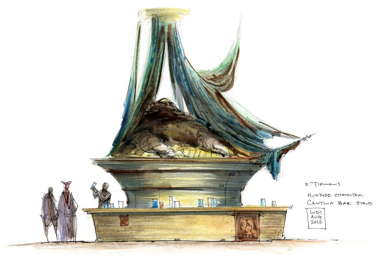 Concept art for the Star Wars land Galaxy's Edge and Disney theme parks from "The Art of Star Wars: Galaxy's Edge" by Abrams Books.
