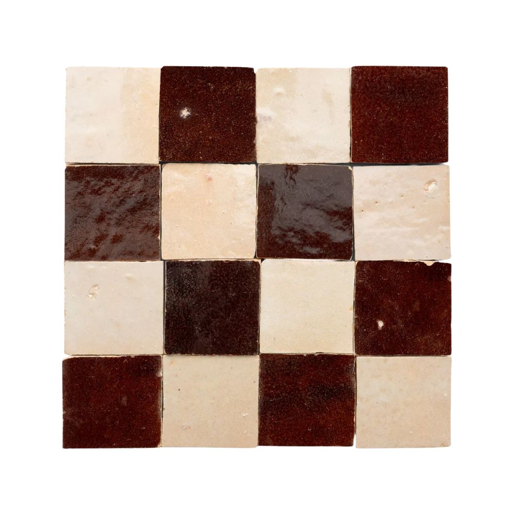 Zia Tile, Burnt Sugar &amp;amp; Glazed Earth Checkerboard Tiles