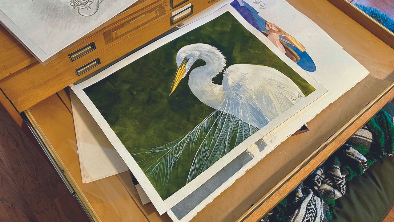 Images from Aaron Blaise's art studio