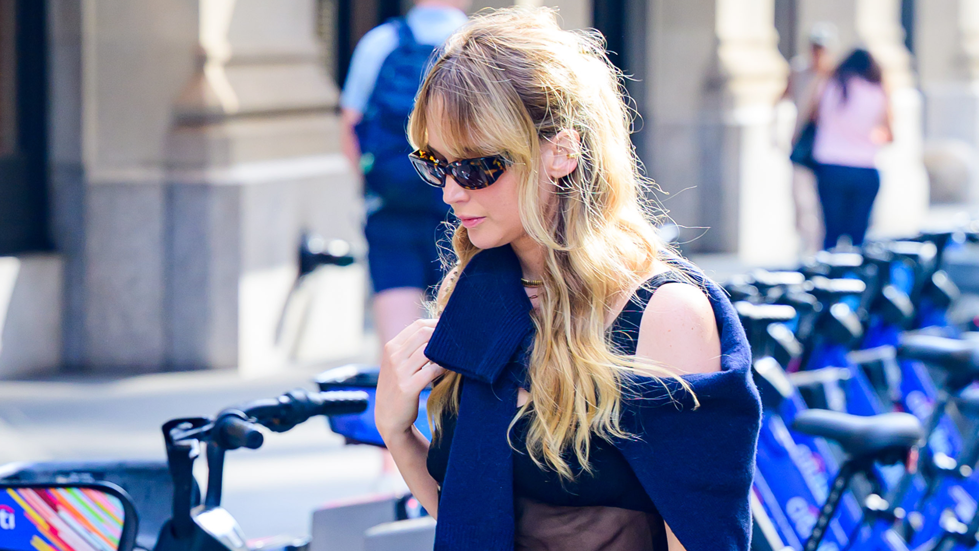 Jennifer Lawrence wore a sheer little black dress in NYC