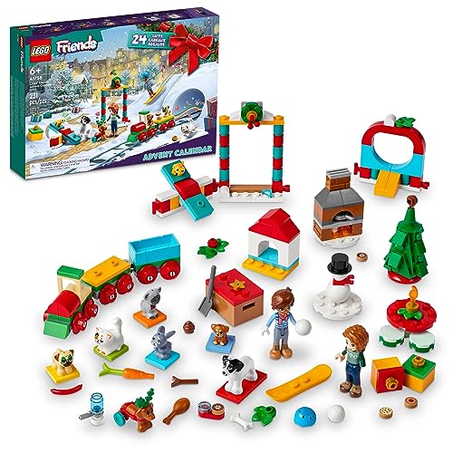 Lego Friends 2023 Advent Calendar 41758 Christmas Holiday Countdown Playset, 24 Collectible Daily Surprises Including 2 Mini-Dolls and 8 Pet Figures