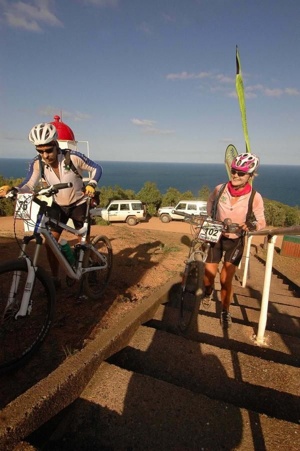 Sharman and Greg Parr elated to finish.