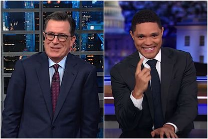 Stephen Colbert and Trevor Noah on Trump's Hispanic outreach
