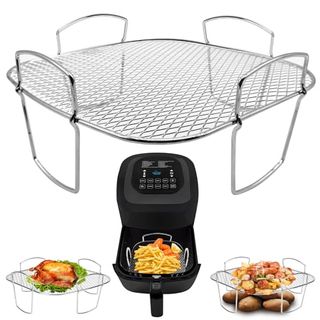 Air Fryer Basket for Nuwave Oven, Steel Grill Basket, Non-Stick Mesh Basket Set, Air Fryer Tray Wire Rack Roasting Basket