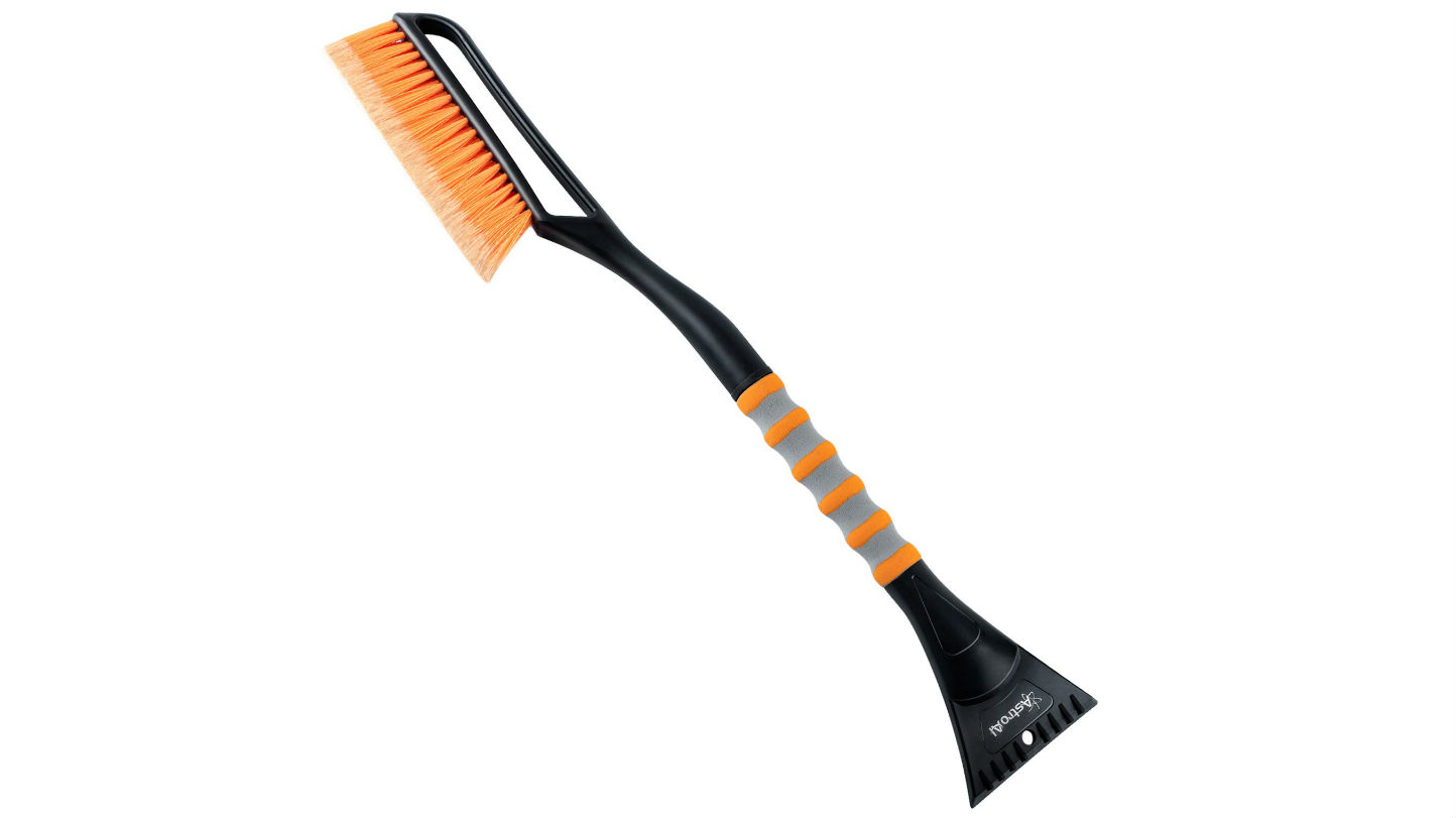 Snow brush and detachable ice scraper