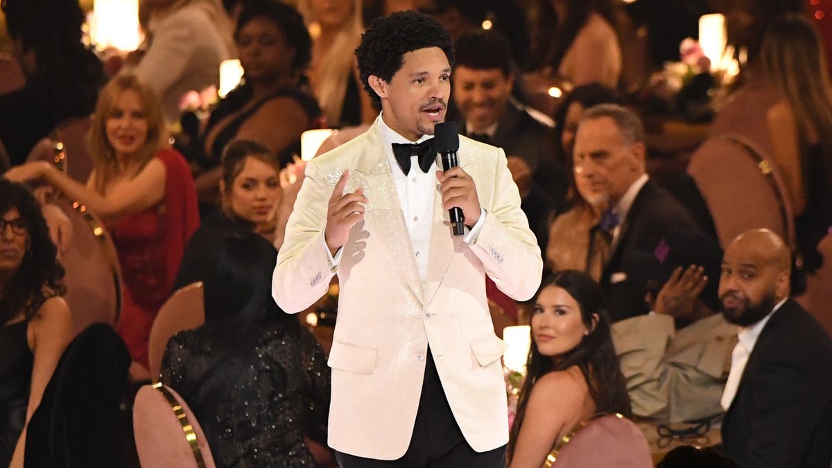 Trevor Noah speaks onstage during the 66th GRAMMY Awards in 2024