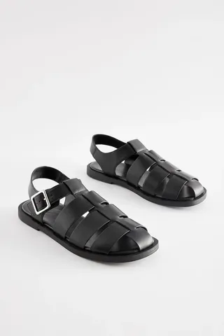 Black Forever Comfort® Fisherman Sandals