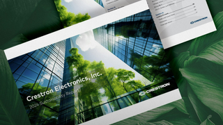 The cover to the Crestron Sustainability Report. 