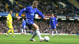 LONDON - JANUARY 8: Jiri Jarosik of Chelsea runs with the ball during the FA Cup Third Round match between Chelsea and Scunthorpe United held on January 8, 2005 at Stamford Bridge, in London. Chelsea won the match 3-1. (Photo by Francis Glibbery/Chelsea FC via Getty Images)