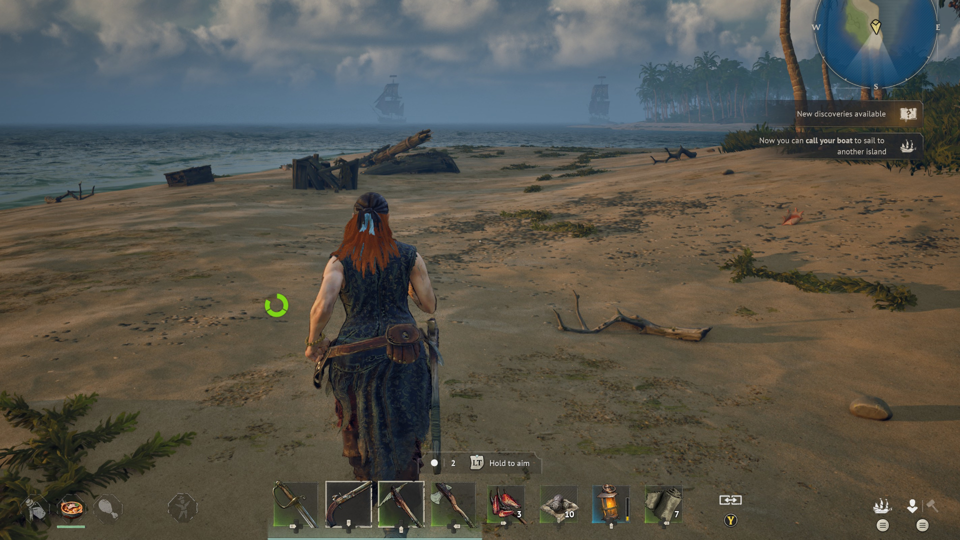 Jogging across a beach in Windrose