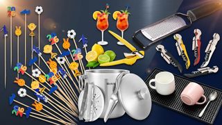 A zester, drinks opener set, cocktail picks and other party essentials.
