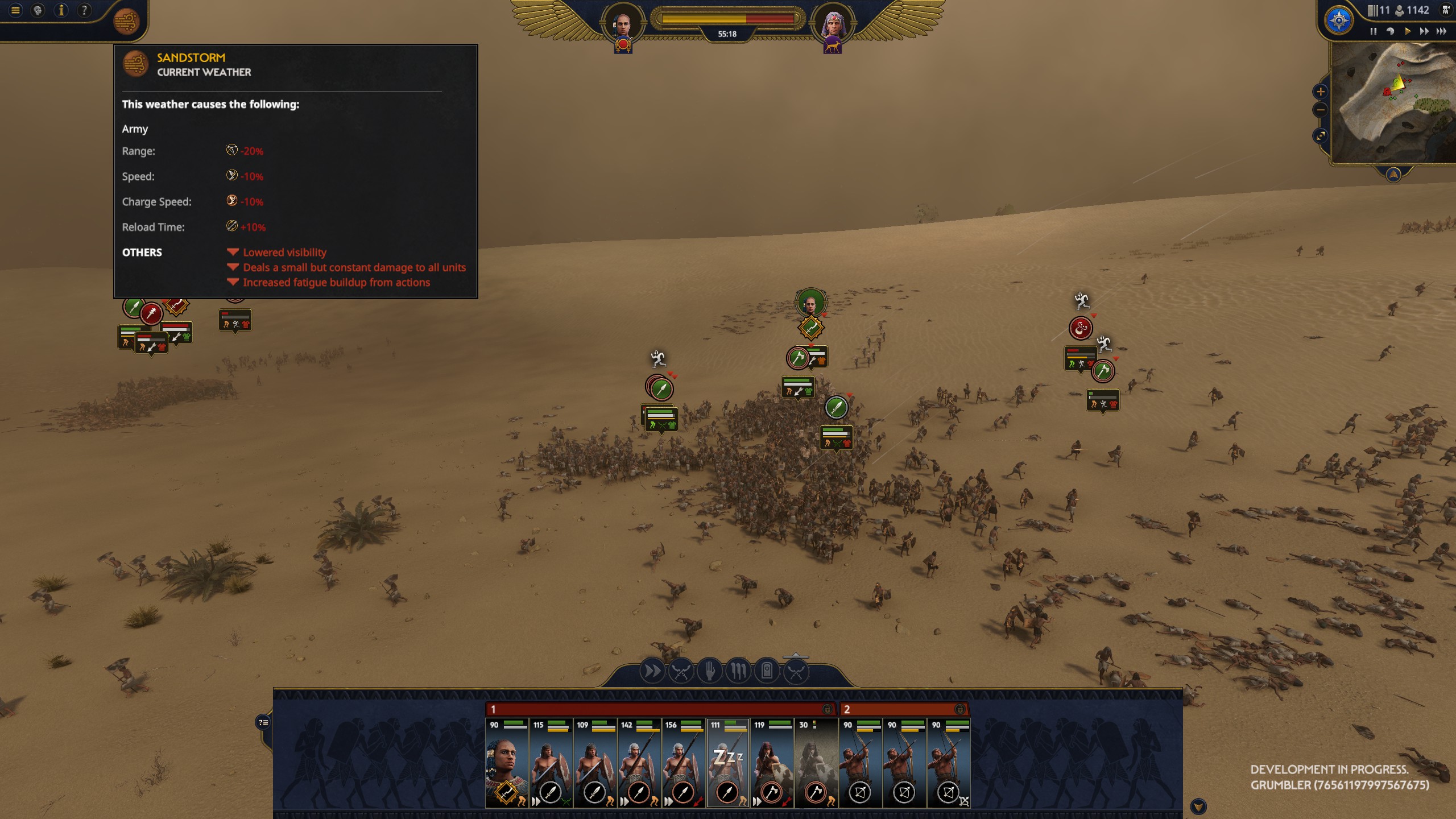Fighting in a sandstorm in Total War: Pharaoh