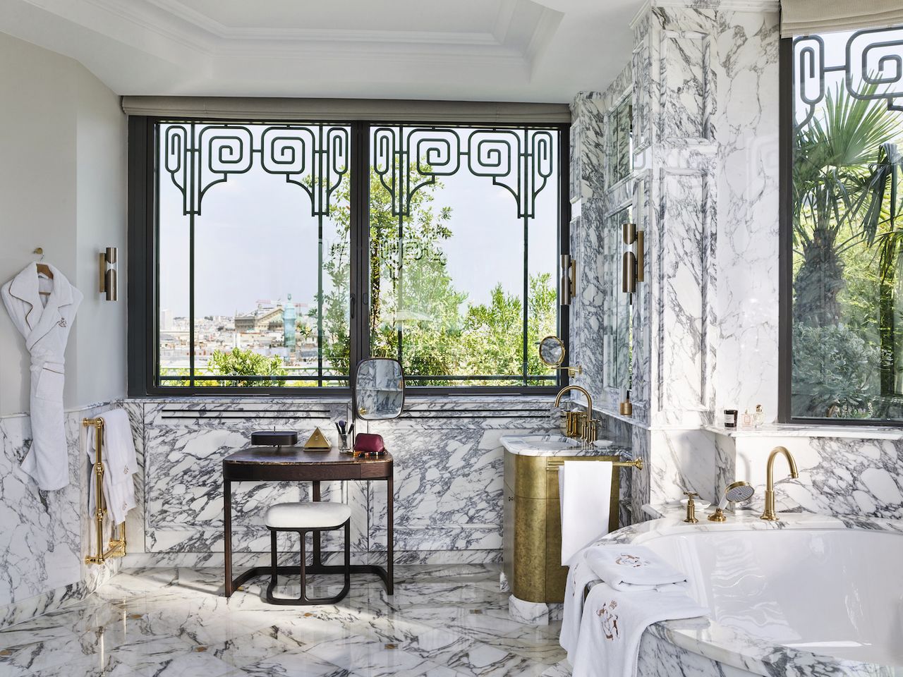 The bathroom at La Belle Etoile suite at Le Meurice